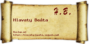 Hlavaty Beáta névjegykártya